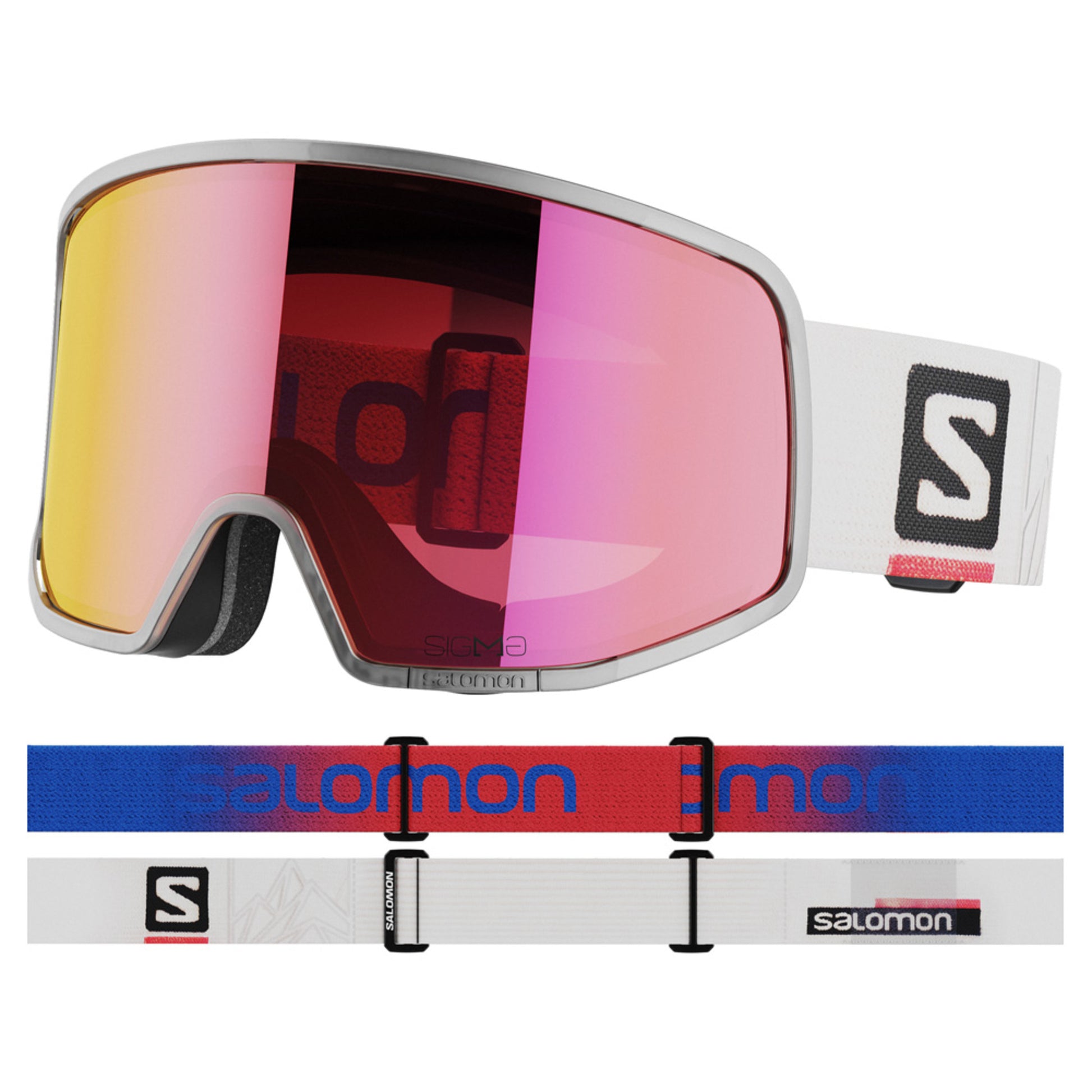 Salomon Lo Fi Sigma Goggles - WHITE - POPPY RED