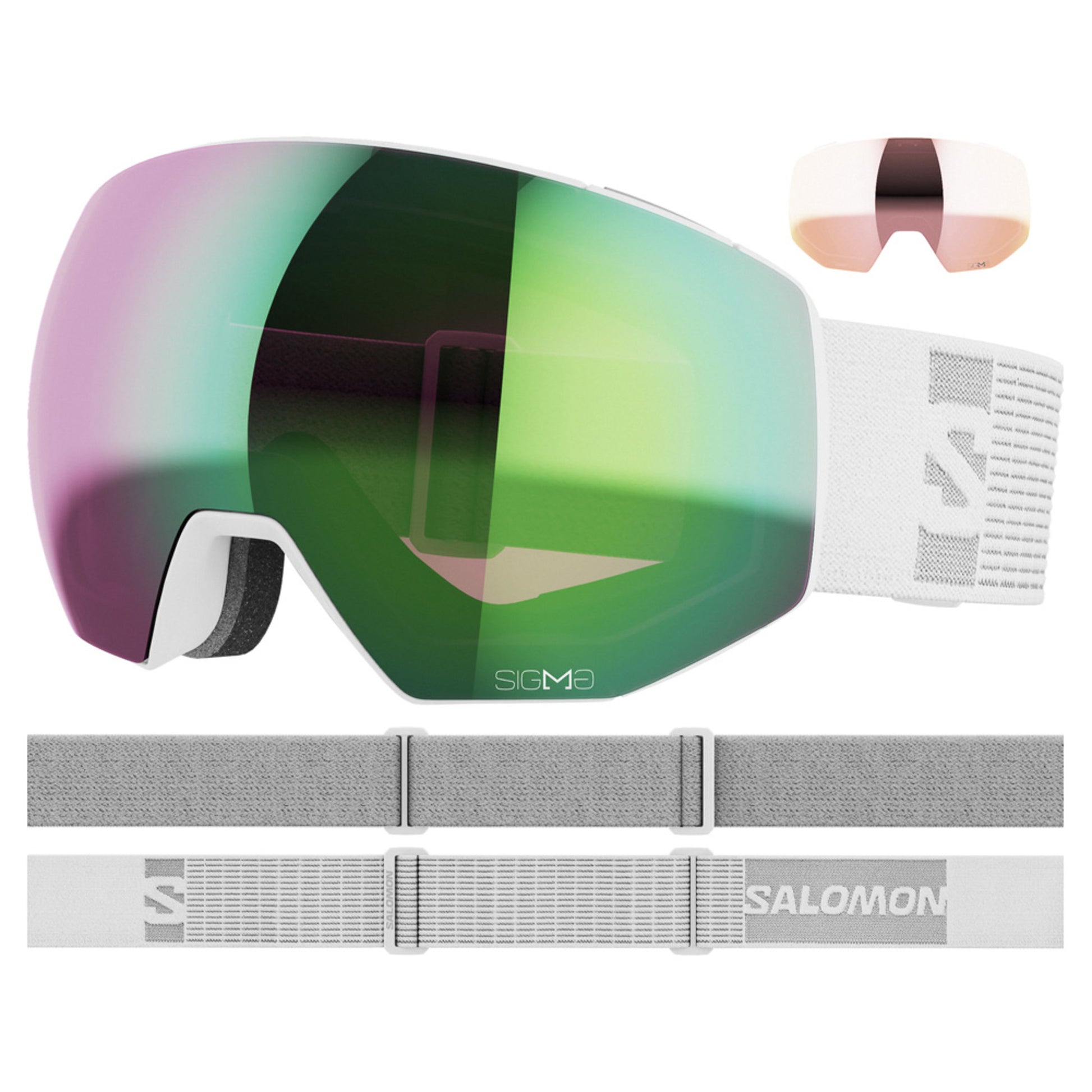 Salomon Radium Prime Sigma Goggles - WHITE - EMERALD
