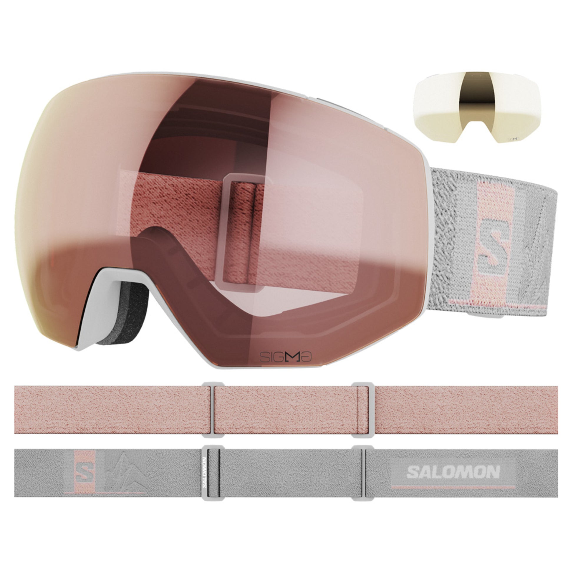 Salomon Radium Prime Sigma Goggles - WROUGHT IRON - SILVER PINK