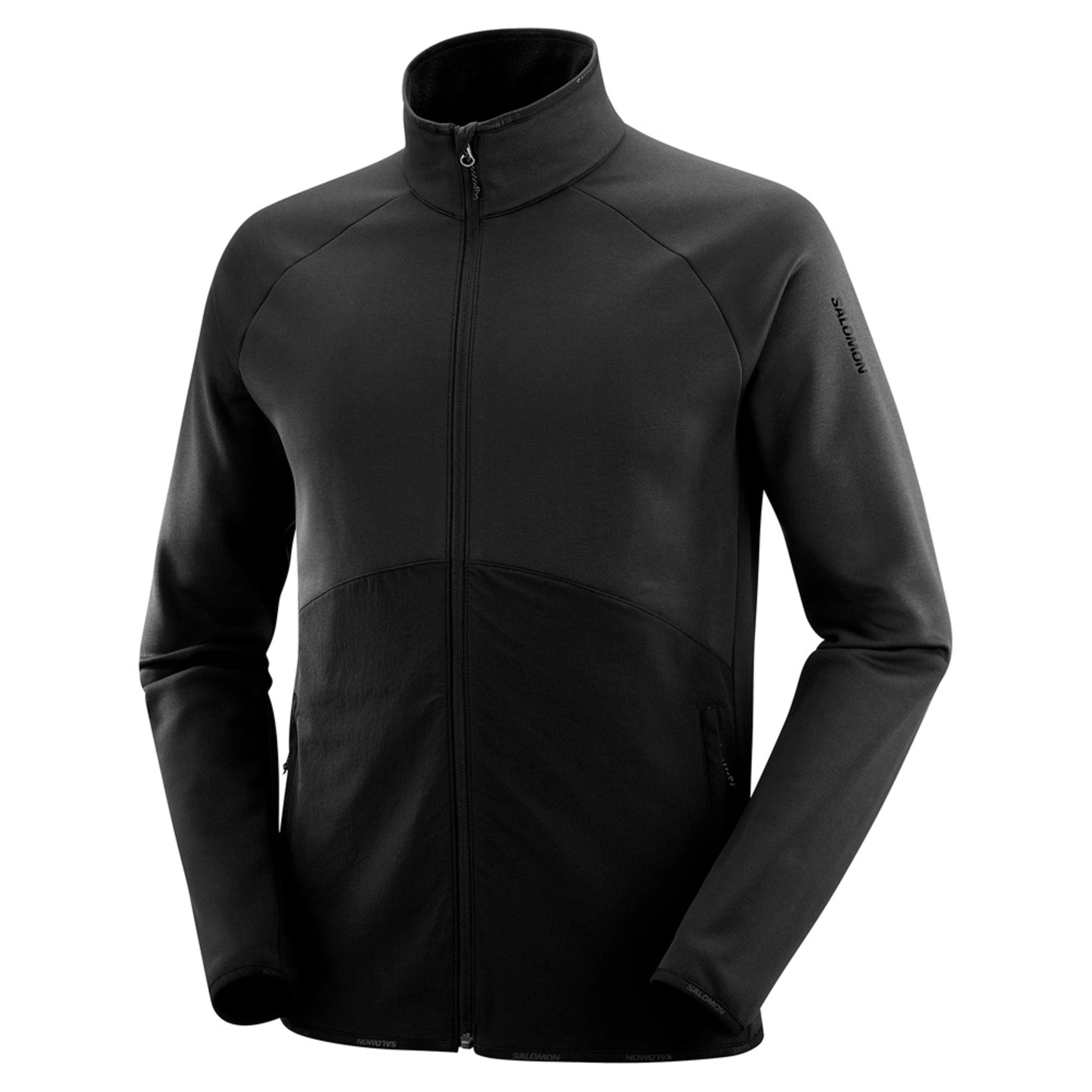 Salomon Sntial Warm Men's Full Zip Midlayer - DEEP BLACK - M