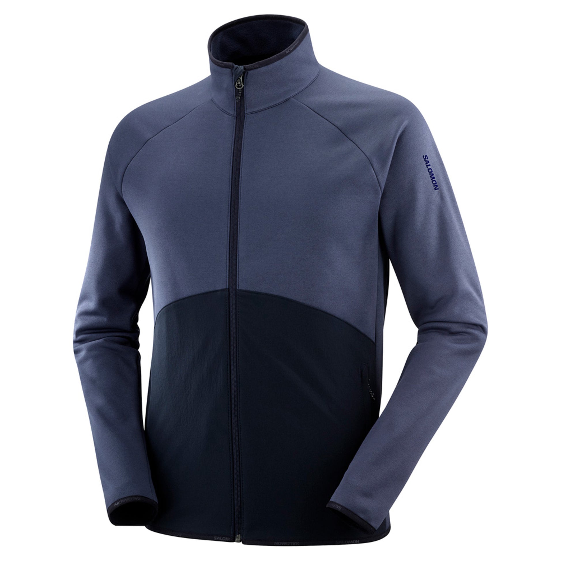 Salomon Sntial Warm Men's Full Zip Midlayer - MOOD INDIGO_NIG - XL
