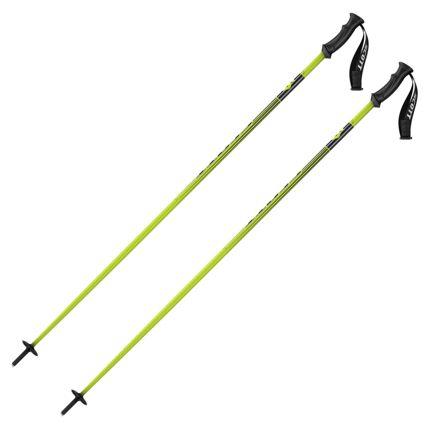 Scott SMU 540 P-Lite Black Ski Poles - NEON YELLOW - 54" / 135CM