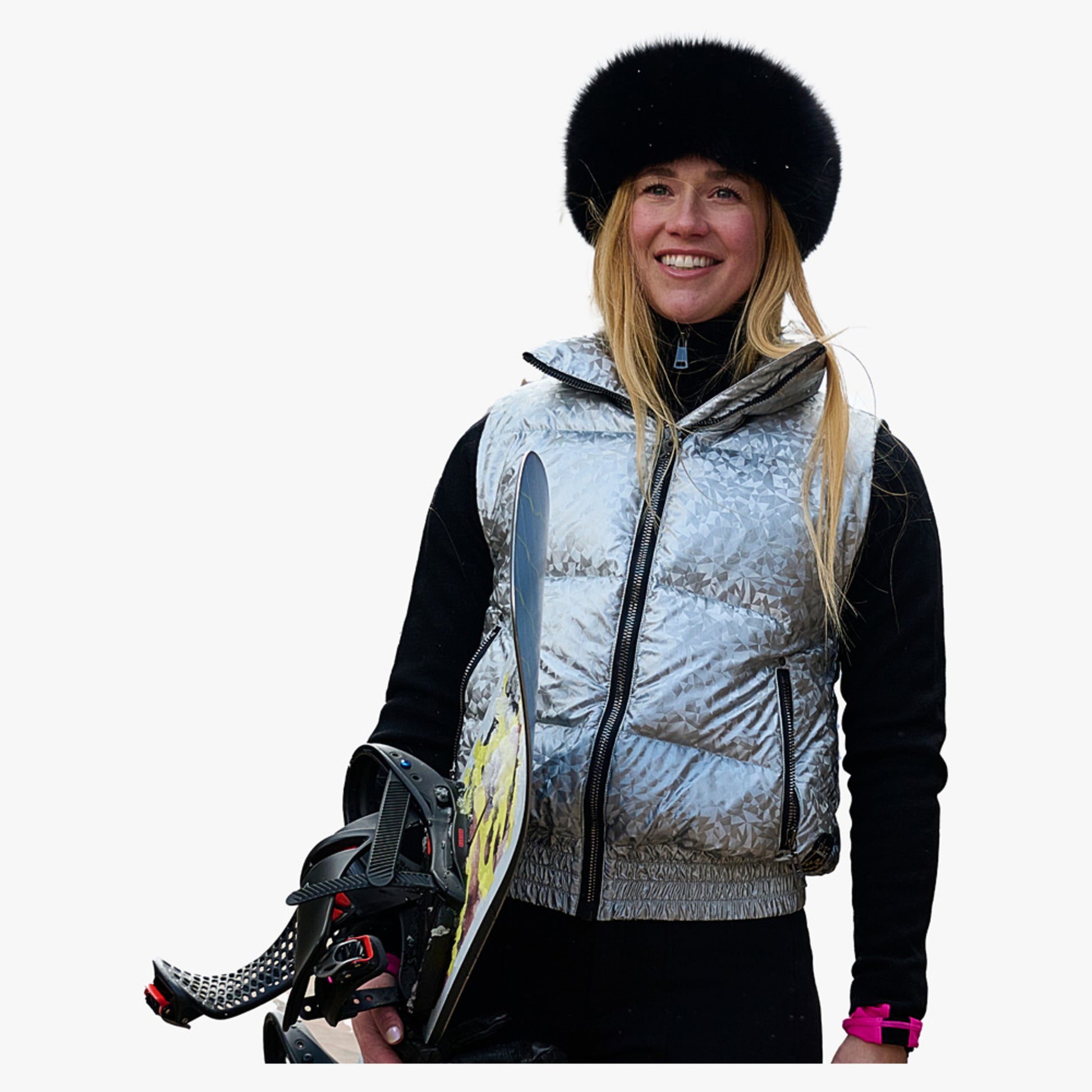 Skea Tess Women's Puffy Vest - Geo Silver - 10