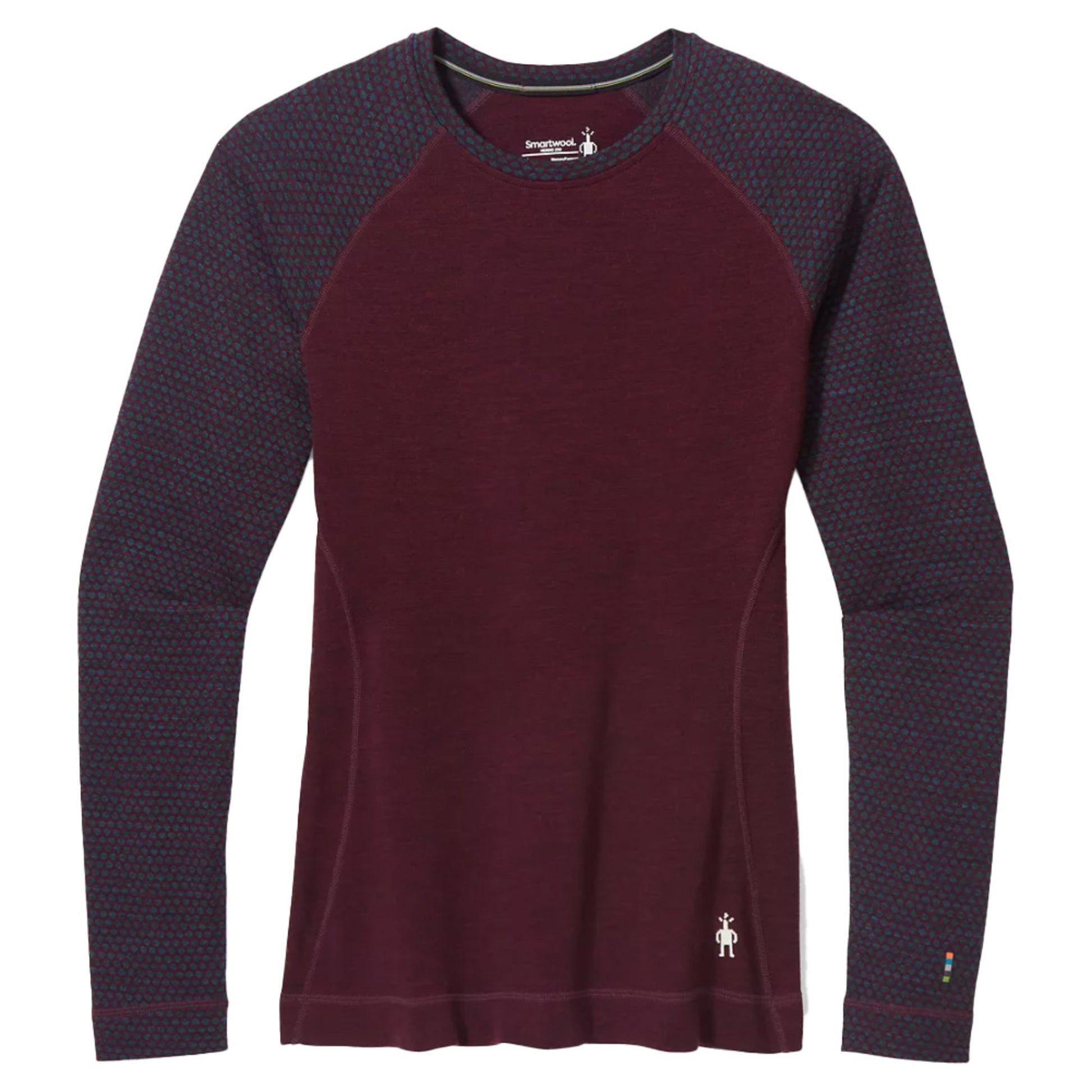 Smartwool Classic Thermal Merino Base Layer Women's Pattern Crew - BLACK CHERRY DO - S