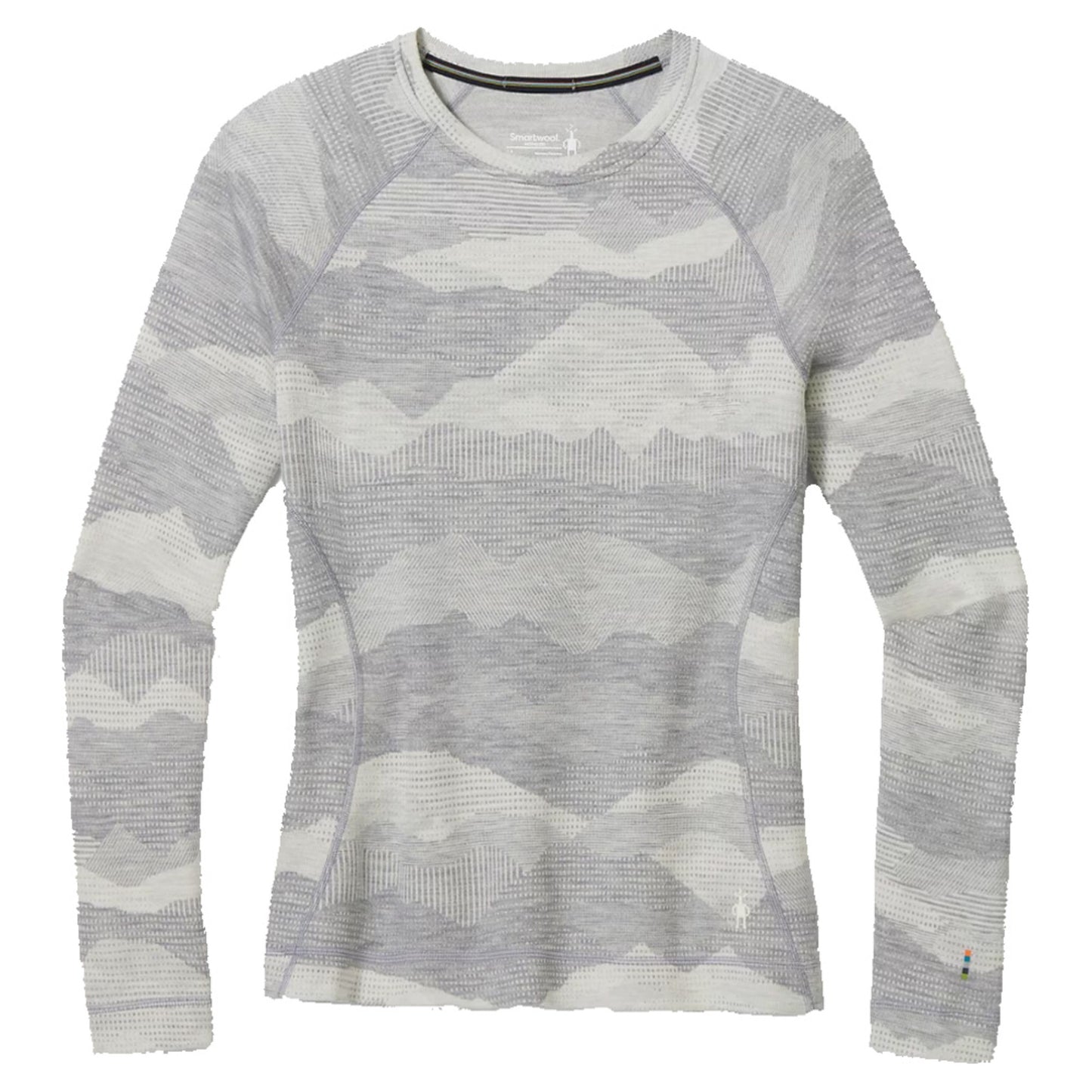 Smartwool Classic Thermal Merino Base Layer Women's Pattern Crew - LIGHT GREY MOUN - XS
