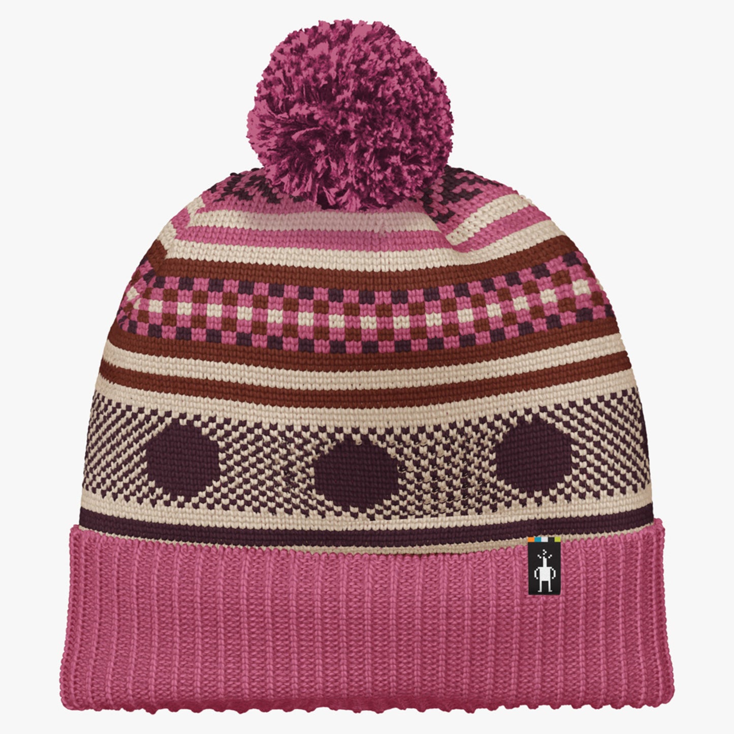 Smartwool Fairisle Fleece Lined Beanie - Garden Pink