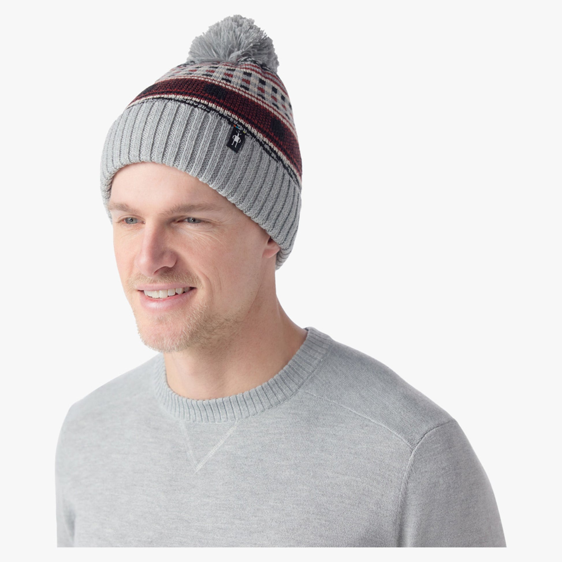 Smartwool Fairisle Fleece Lined Beanie - Light Gray Heather