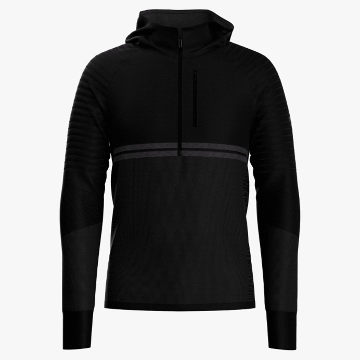 Smartwool Intraknit Merino Tech Men's 1/2 Zip Hoodie - Black/Charcoal - XXL