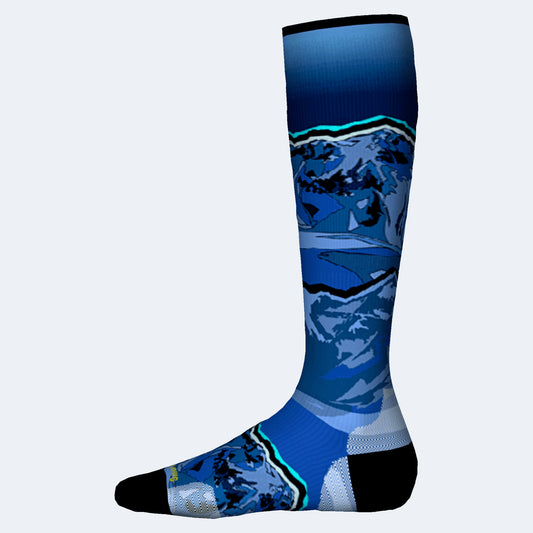 Smartwool Junior Ski Zero Cushion Storm Peak Print OTC Junior Socks