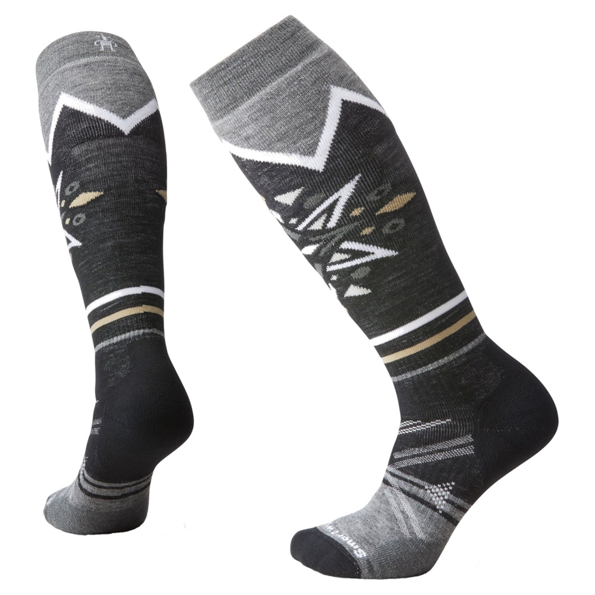 Smartwool Ski Full Cushion Mountain Snowflake Pattern OTC Women's Sock - BLACK - S