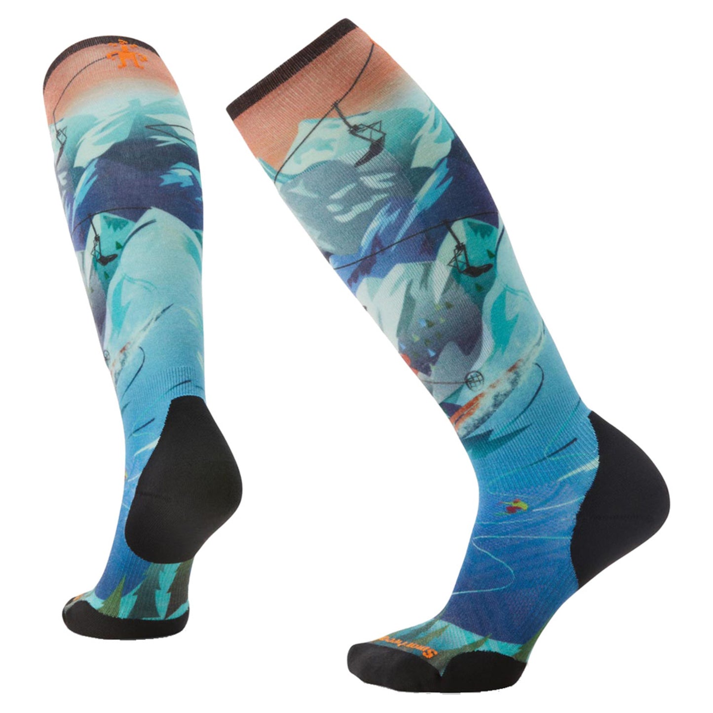 Smartwool Ski Targeted Cushion Lift Bunny Print OTC Women's Sock - NEPTUNE BLUE - S