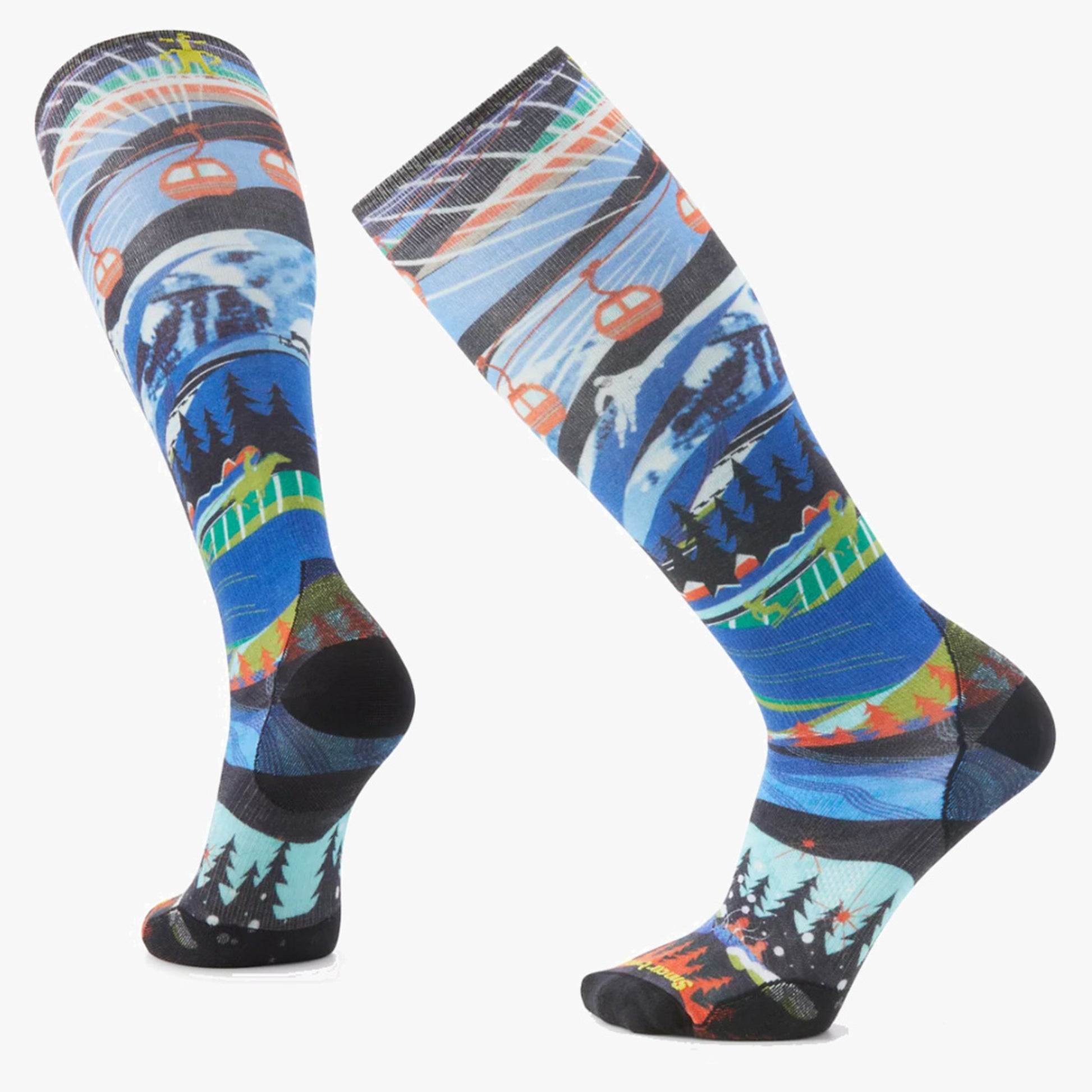 Smartwool Ski Zero Cushion Print OTC Sock - MIST BLUE - XL