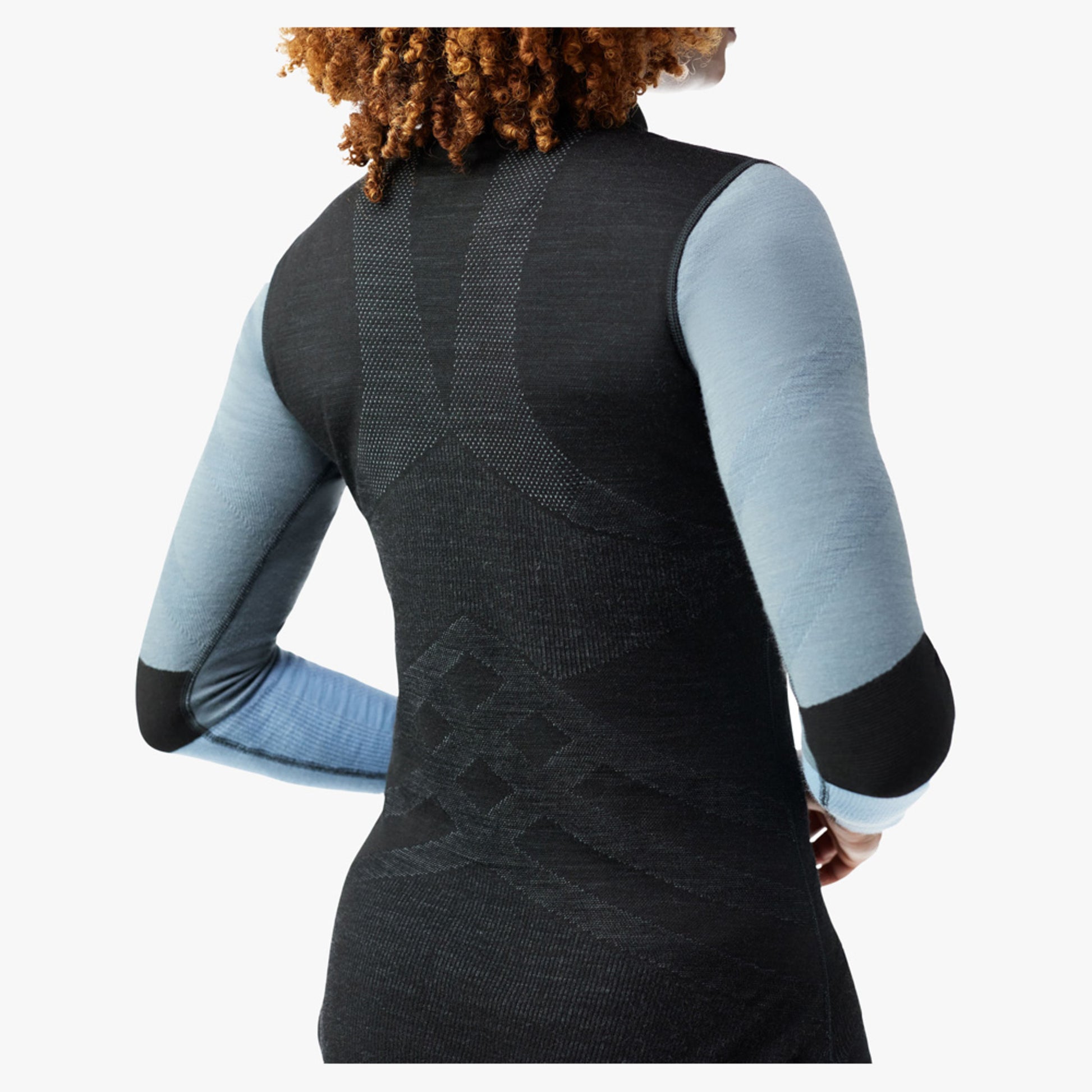 Smartwool Women's Intraknit Thermal Merino Base Layer Colorblock 1/4 Zip - Black - XL
