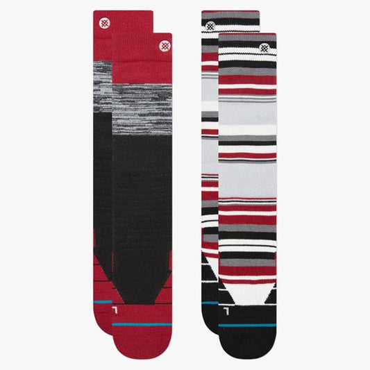 Stance Blocked Over The Calf Snow Sock 2 Pack - RED - M