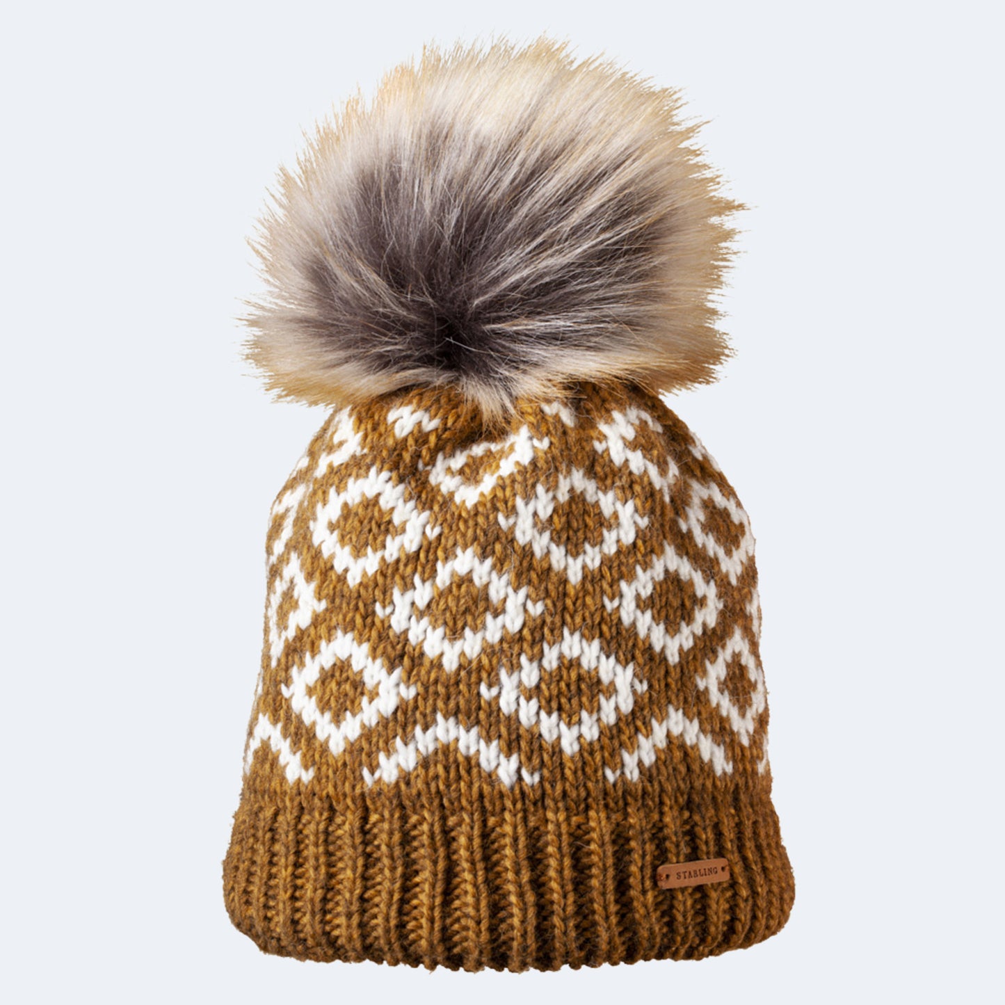 Starling Raven Faux Fur Pom Beanie