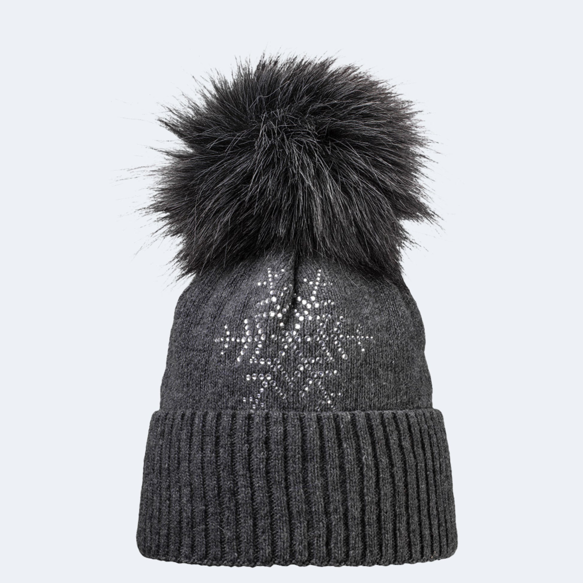 Starling Star Faux Fur Pom Beanie
