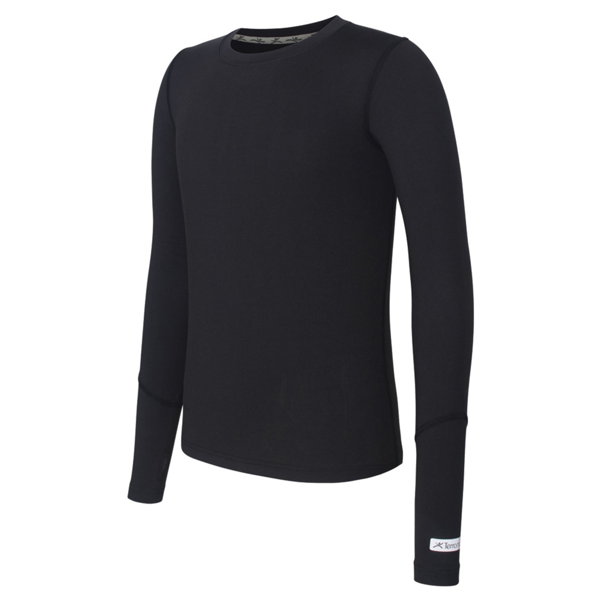 Terramar Kid's Thermolator Crew Top - BLACK - XS