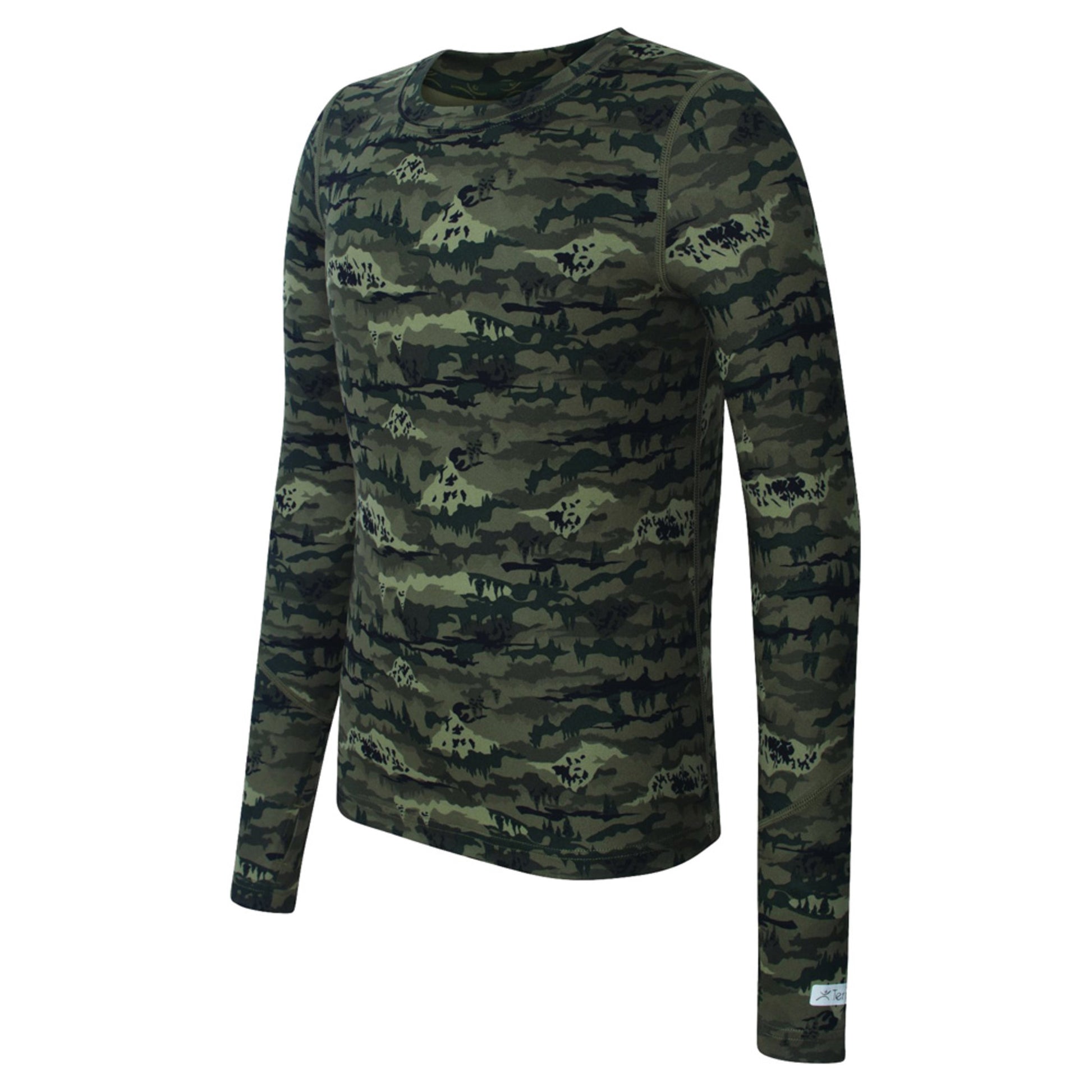 Terramar Kid's Thermolator Crew Top - CAMO - L