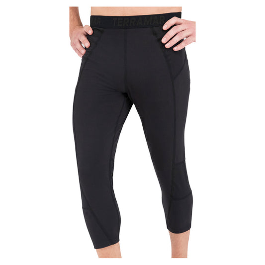 Terramar Thermolator Men's 3/4 Performance Baselayer Pant - BLACK - XL