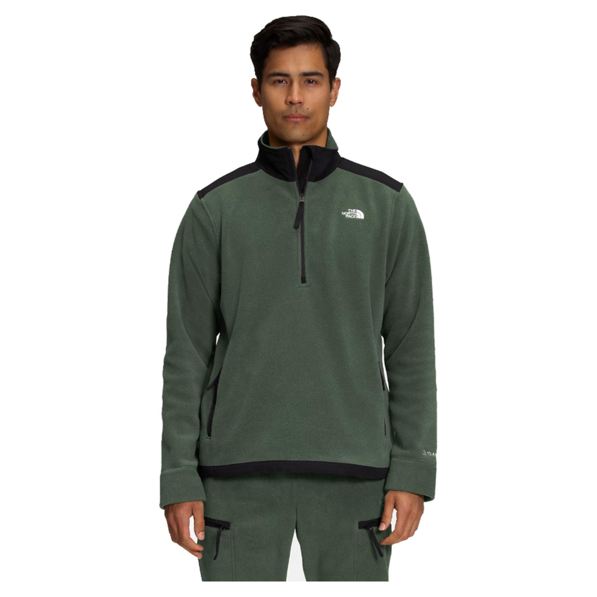 The North Face Alpine Polartec 200 Men's 1/4 Zip - THYME_TNF BLACK - XL