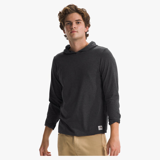 The North Face Heritage Patch Men's Hoodie Tee - TNF Black Heather - XXL