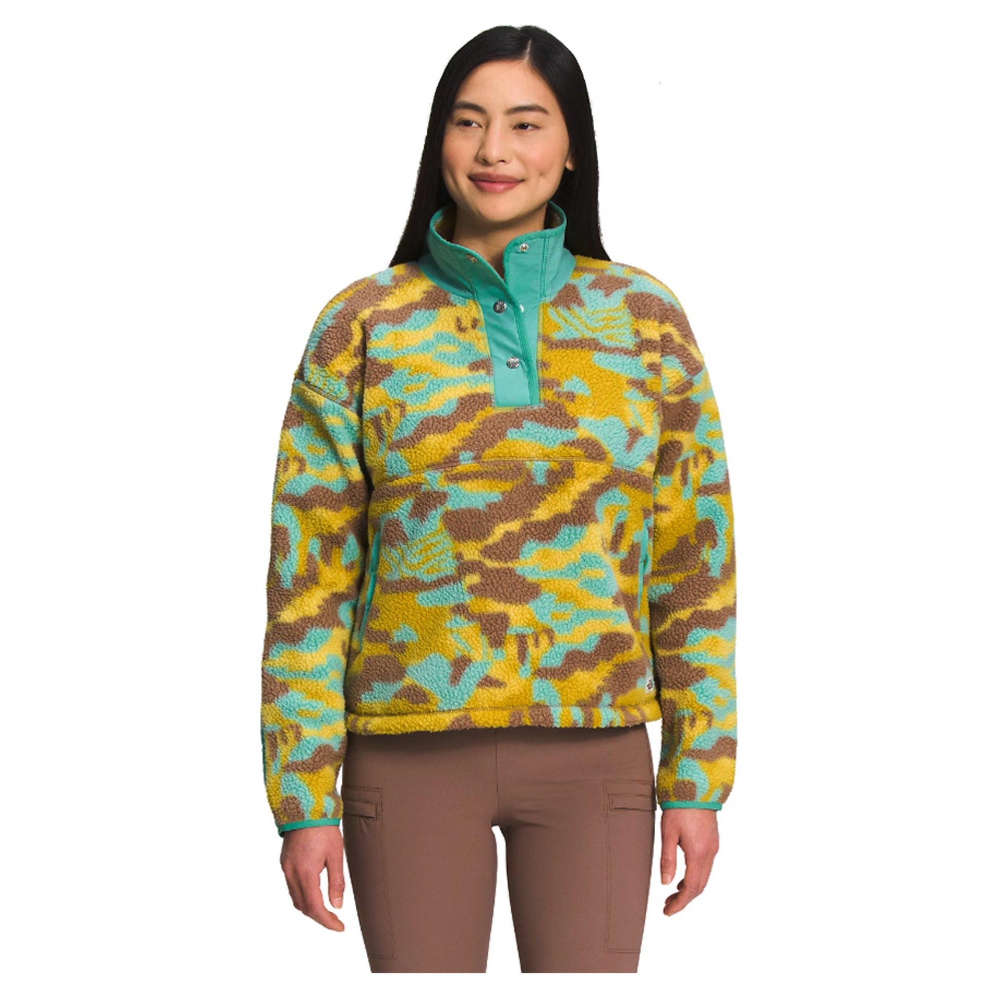 The North Face Printed Cragmont 1/4 Snap Women's Fleece - WASABI DAZZLE C - S