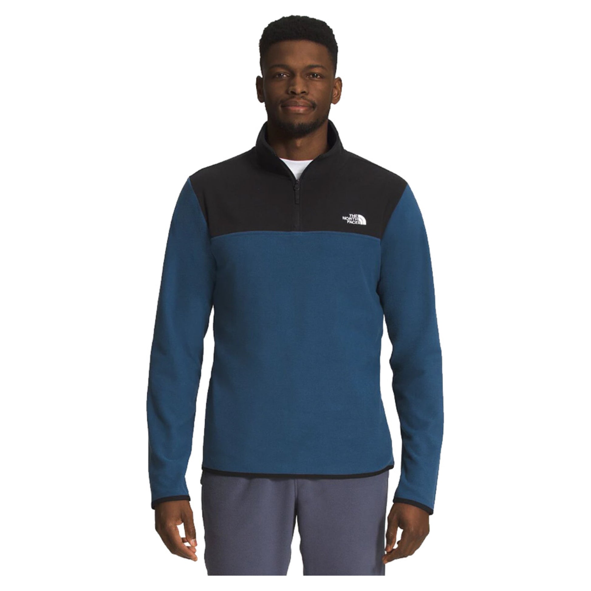 The North Face TKA Glacier Men's 1/4 Zip - SHADY BLUE_TNF - M