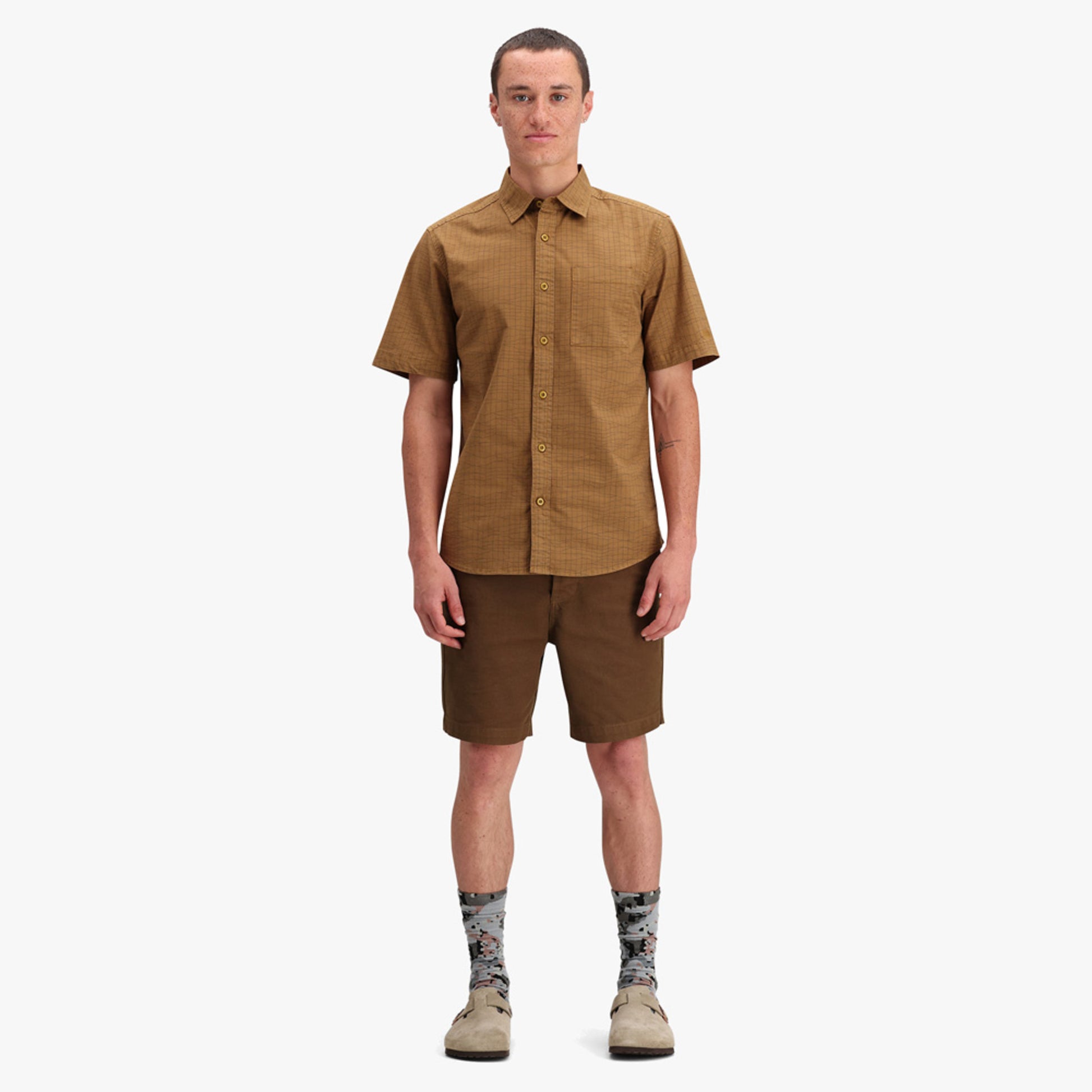 Topo Designs Dirt Desert Men's Short Sleeve Shirt - Olive - XXL