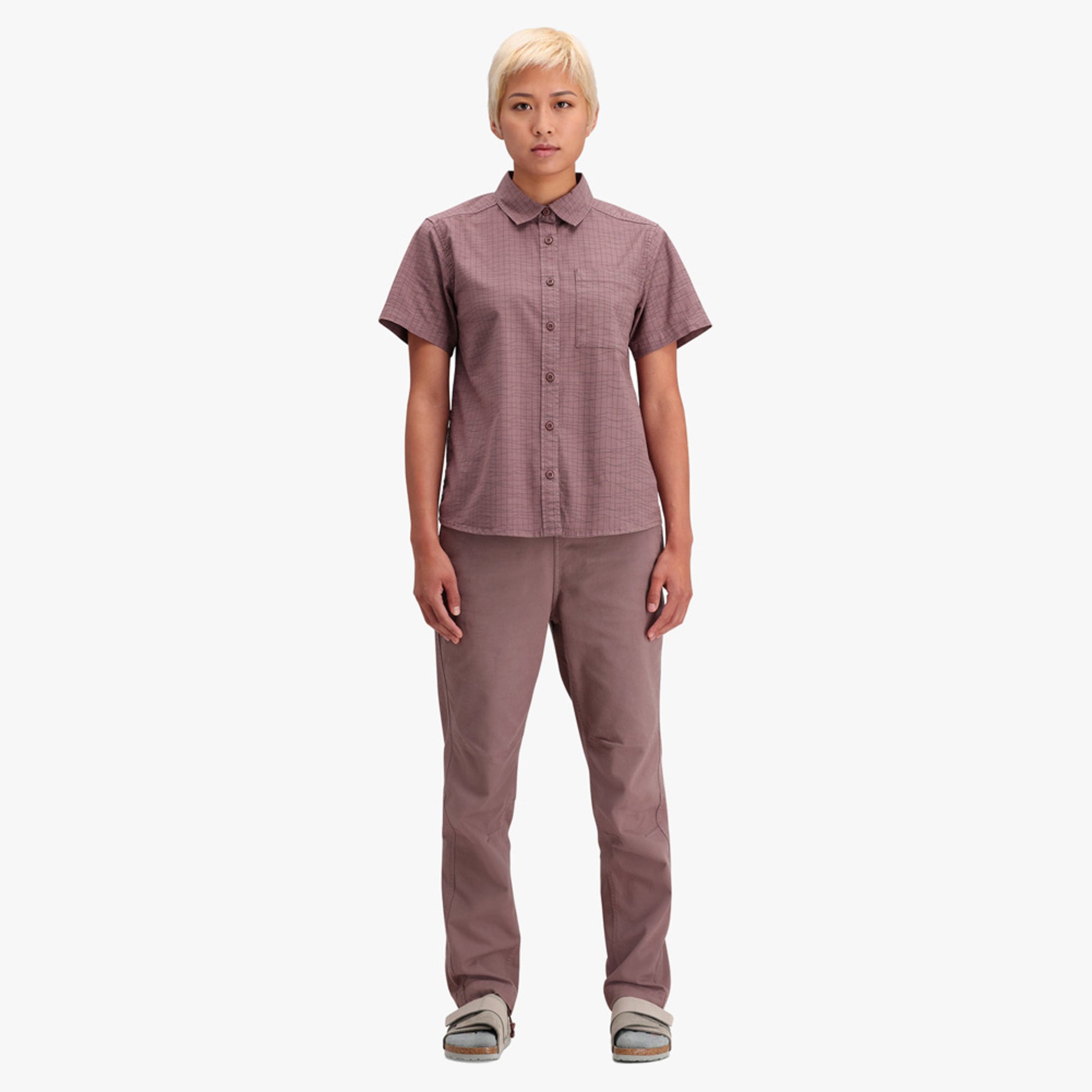Topo Designs Dirt Desert Women's Short Sleeve Shirt  - Peppercorn Terrain - XL