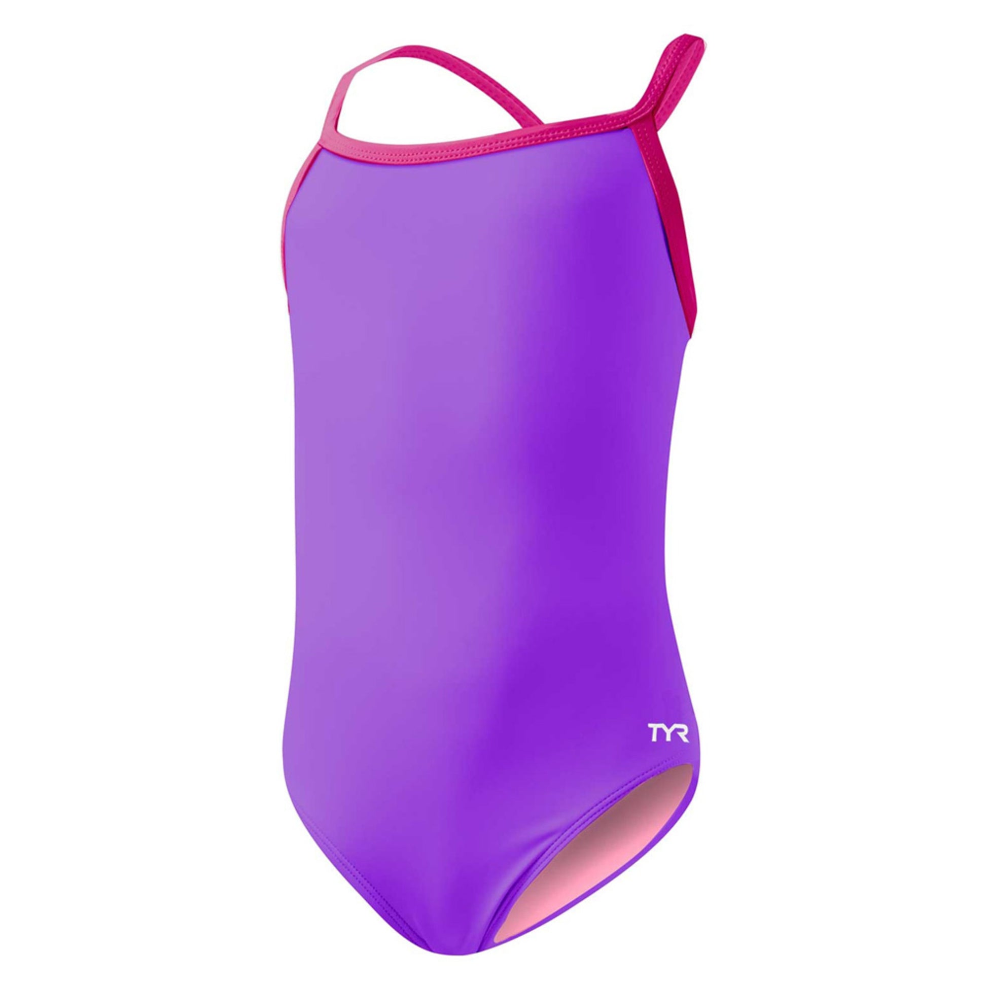 TYR Solid DiamondFit Girls Swimsuit - PURPLE - XS