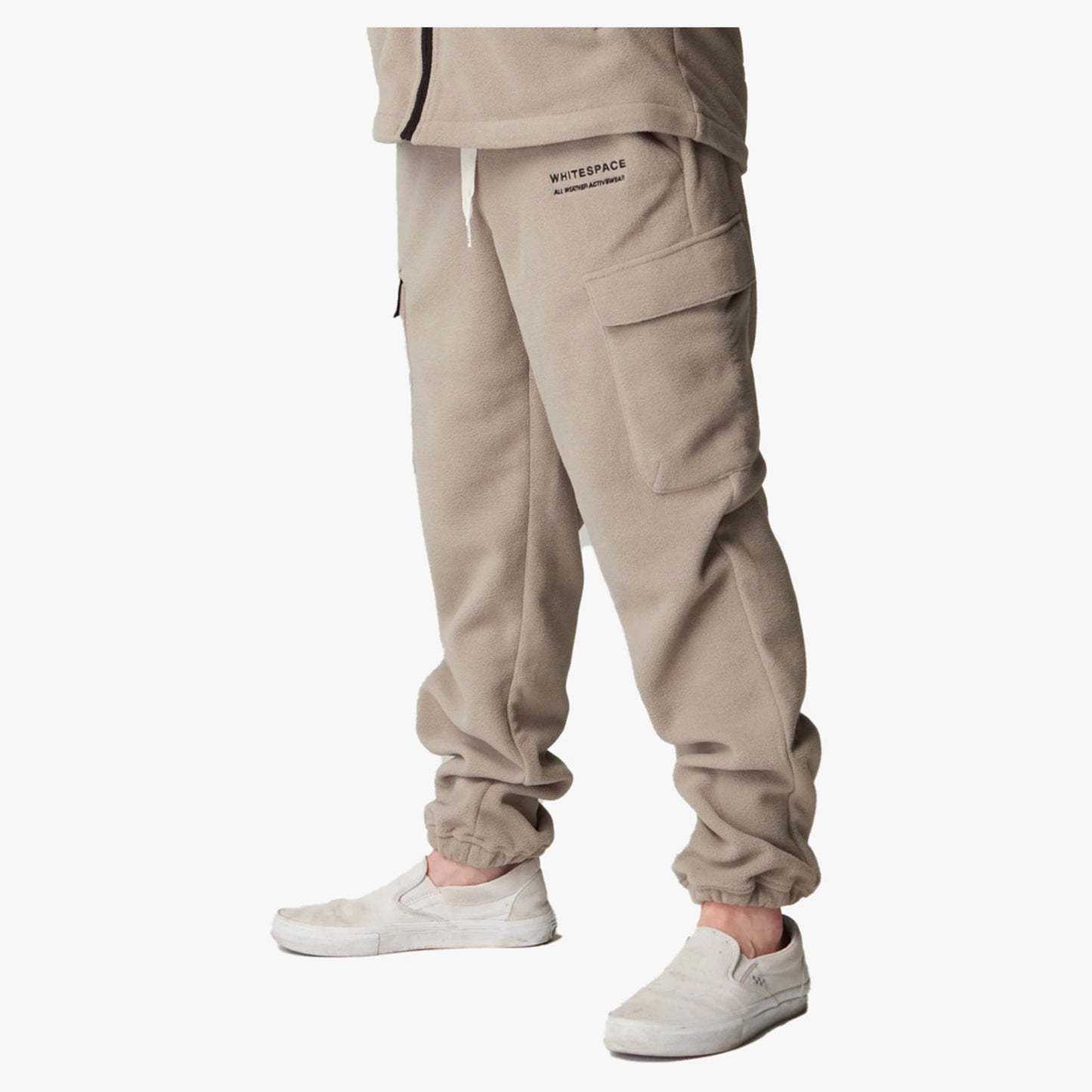 Whitespace Apres Polar Men's Fleece Cargo Pant - Fog Khaki - XXL