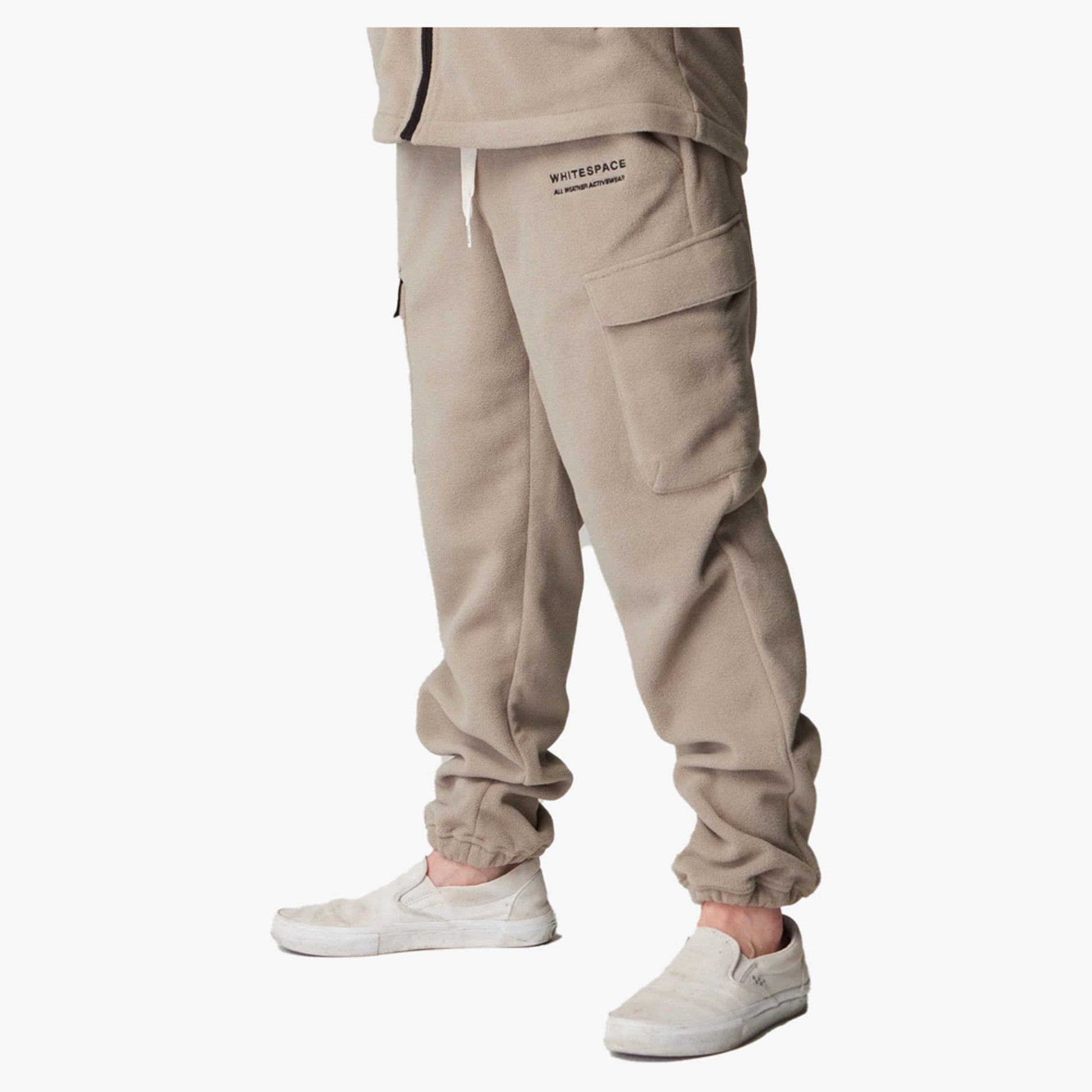 Whitespace Apres Polar Men's Fleece Cargo Pant - Fog Khaki - XXL
