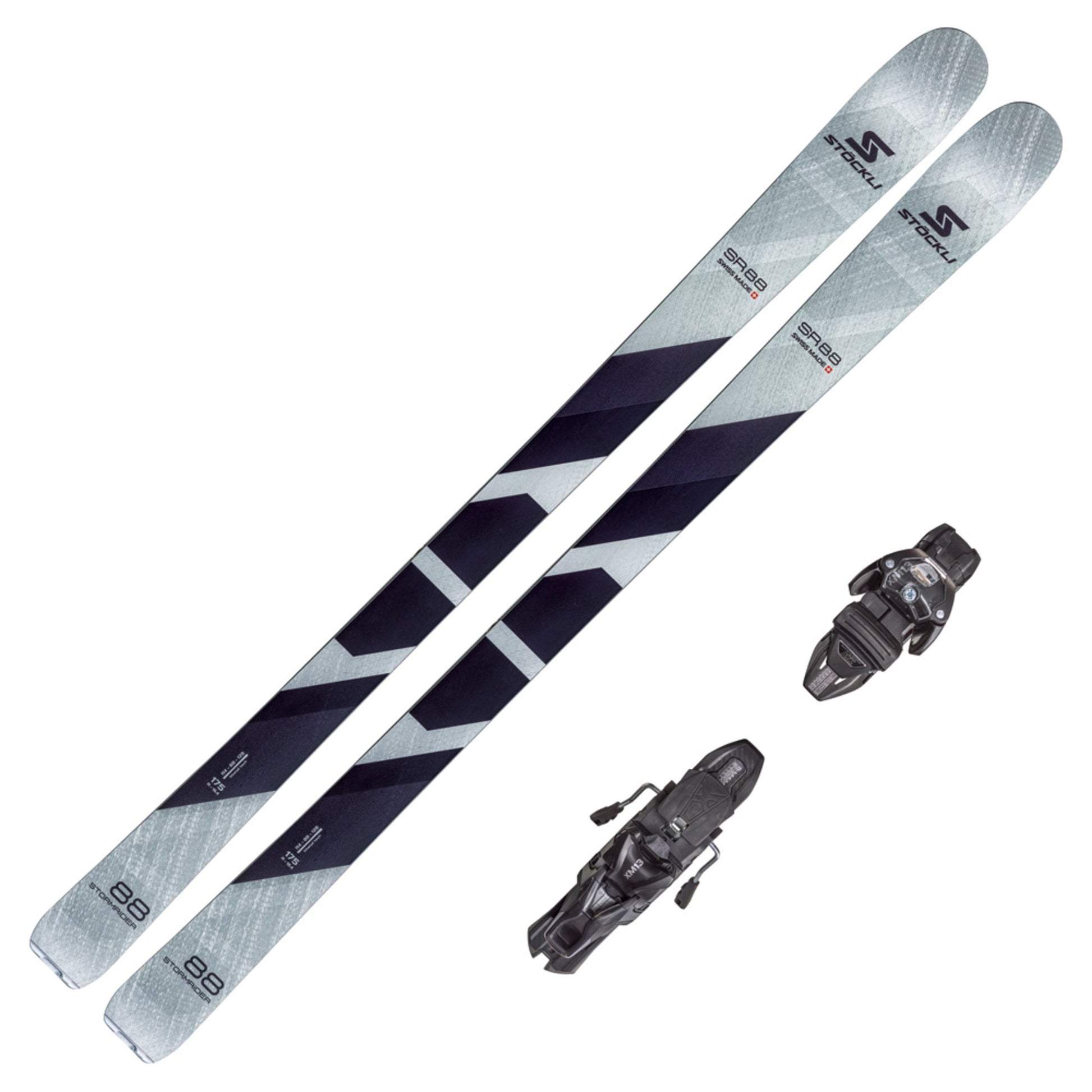 2023 Stockli Stormrider 88 Demo Skis w/ Salomon Strive 13 GW Demo Bind Ski Essentials