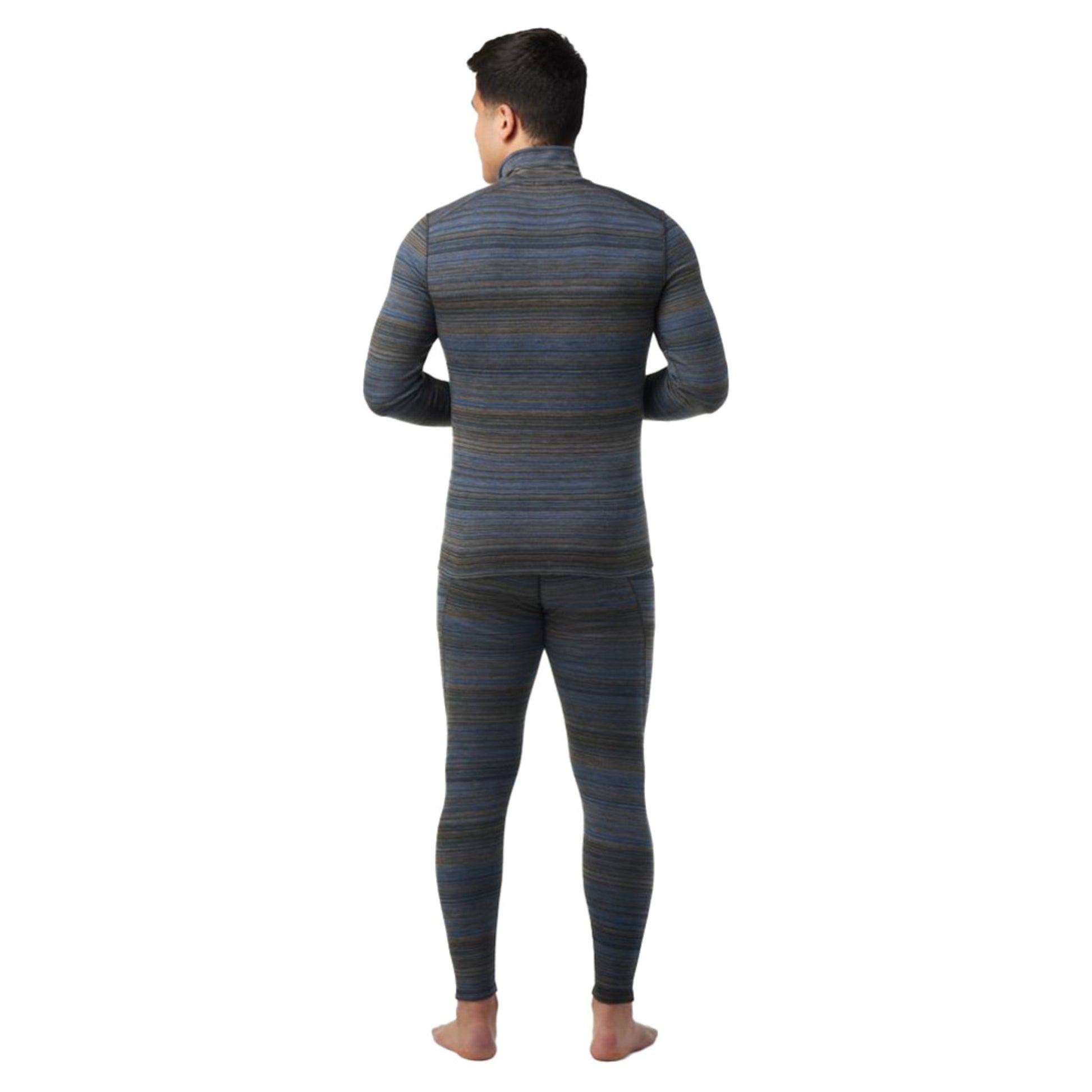 Smartwool Classic Thermal Merino Base Layer Men's Pattern 1/4 Zip - LAGUNA BLUE HEA - XXL