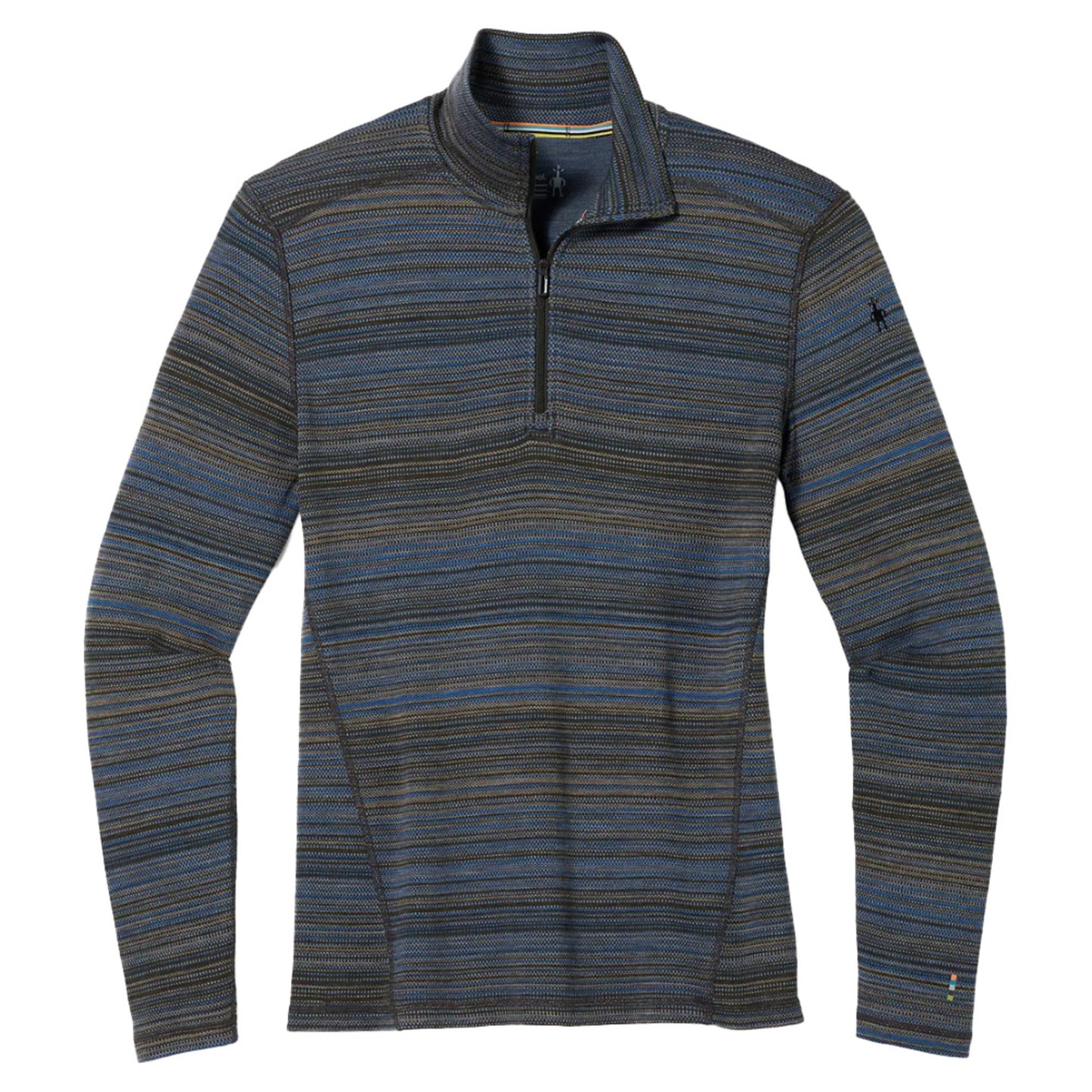 Smartwool Classic Thermal Merino Base Layer Men's Pattern 1/4 Zip - LAGUNA BLUE HEA - XXL